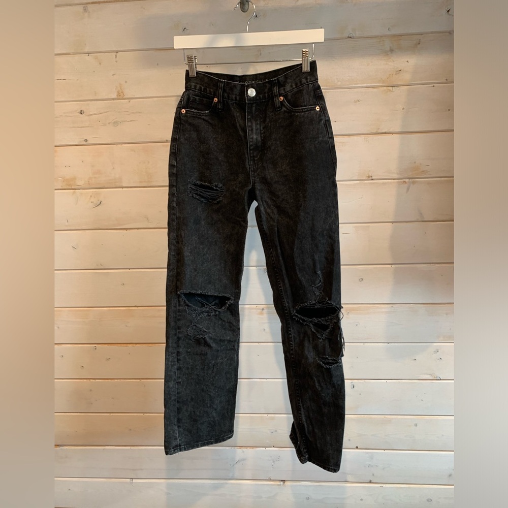 Aeropostale | Black Washed 90’s Baggy Distressed Jeans